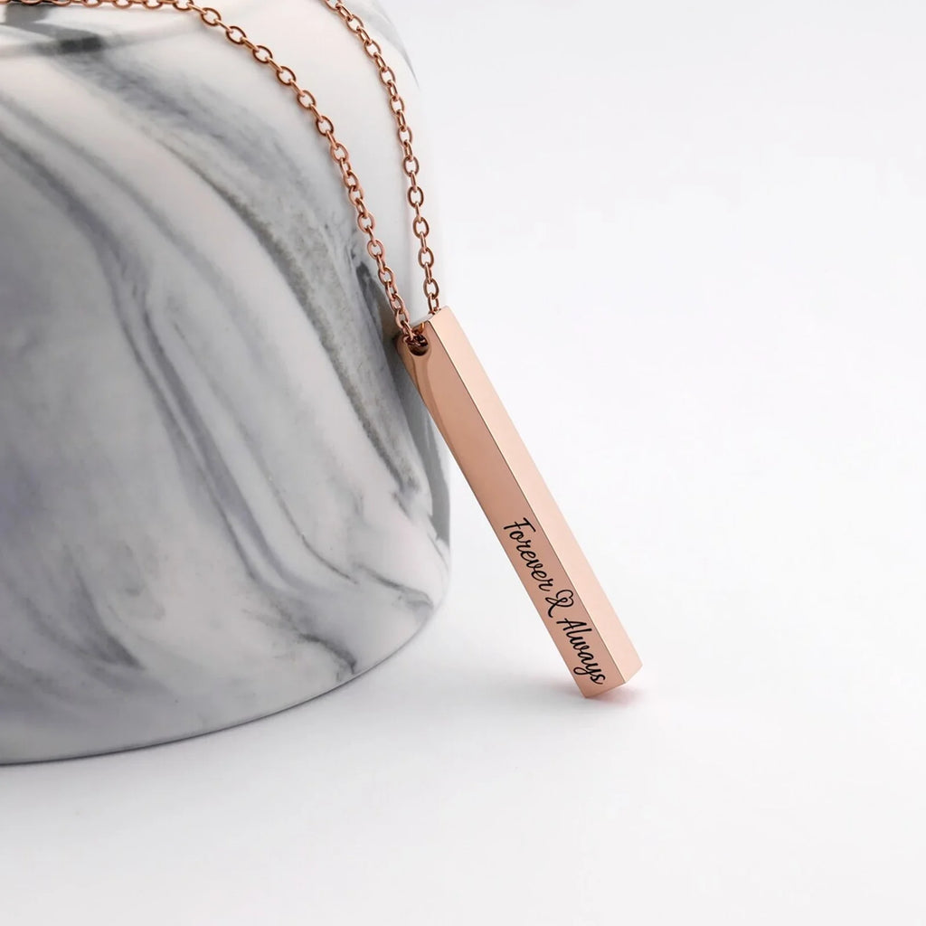 Vertical Bar Name Necklace